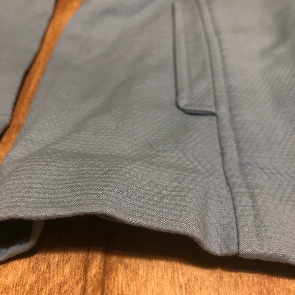 Eileen Fisher Light Blue Stretch Textured Button Jacket Pockets Large Petite - Picture 3 of 10